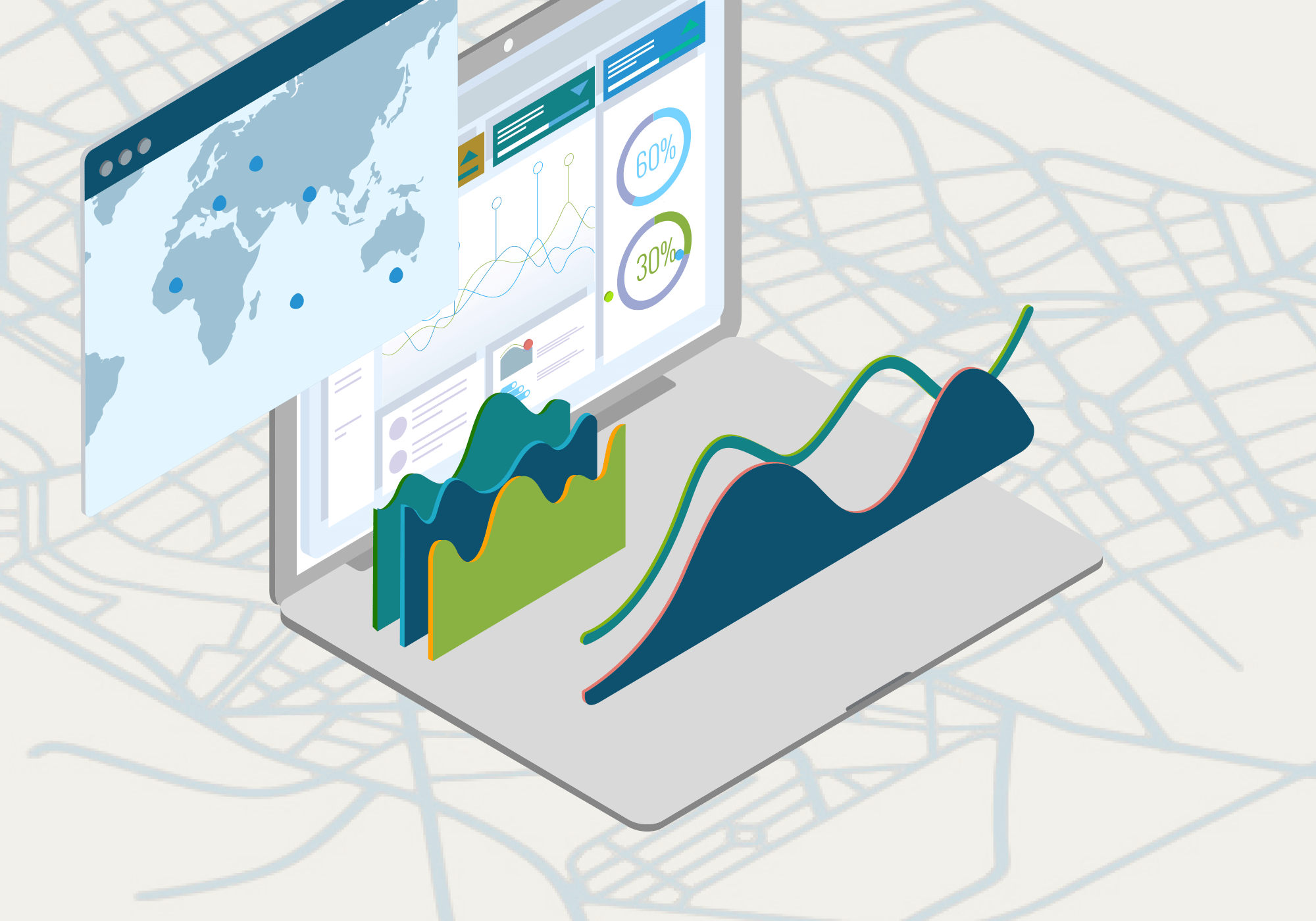 asset management dashboard on GIS a map