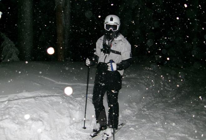 Kyle Pote night skiing