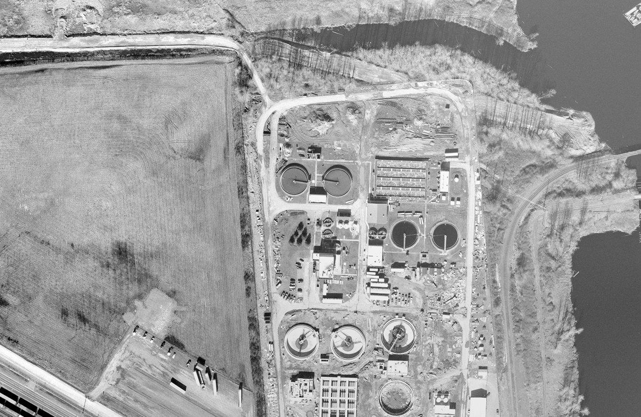 Aerial photograph of landfill site