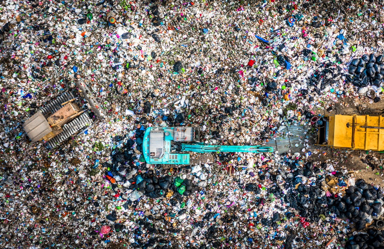 aerial view of a landfill