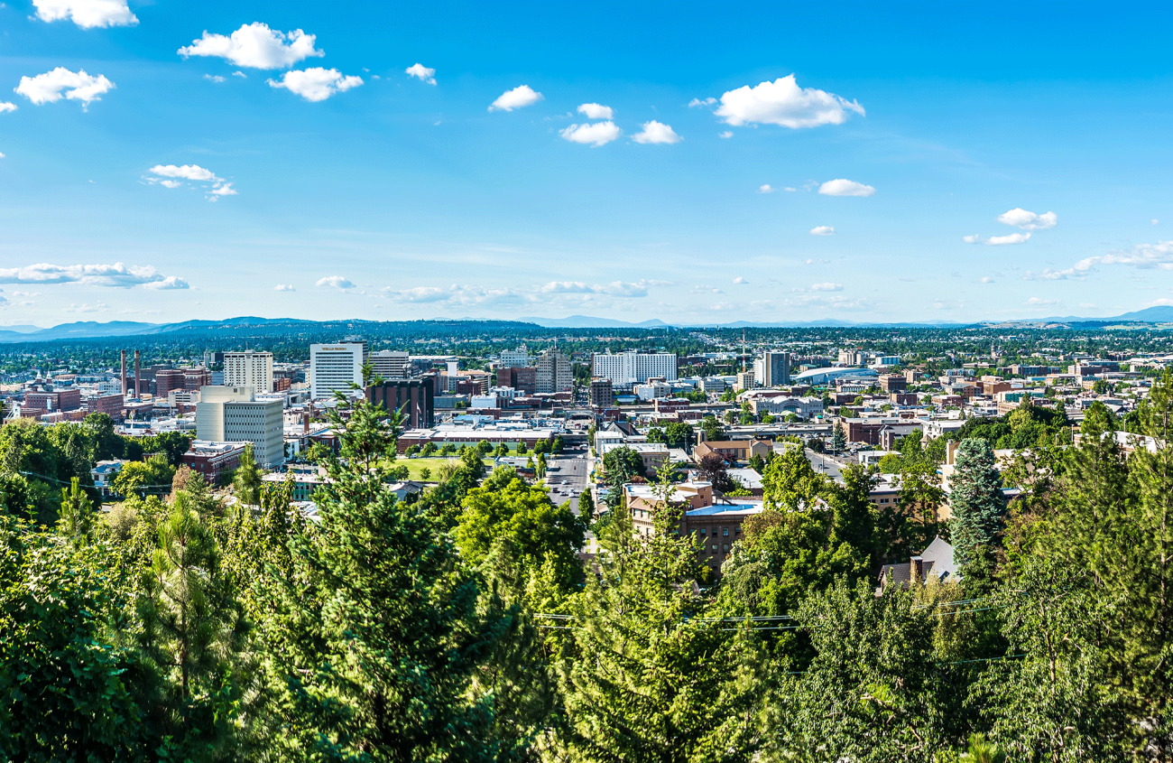 a cityscape of Spokane, Washington