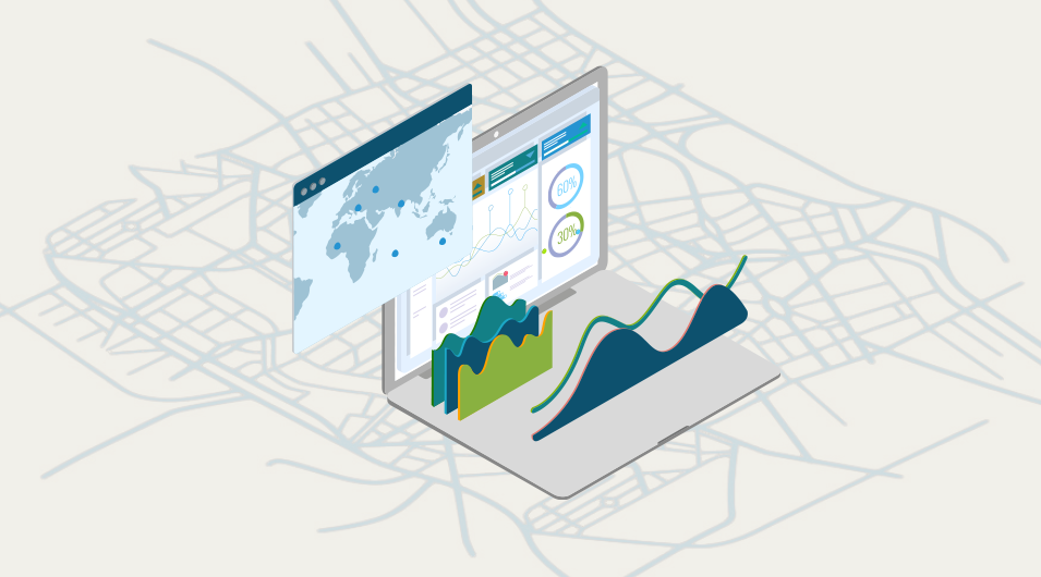 Asset Management dashboard above GIS Map