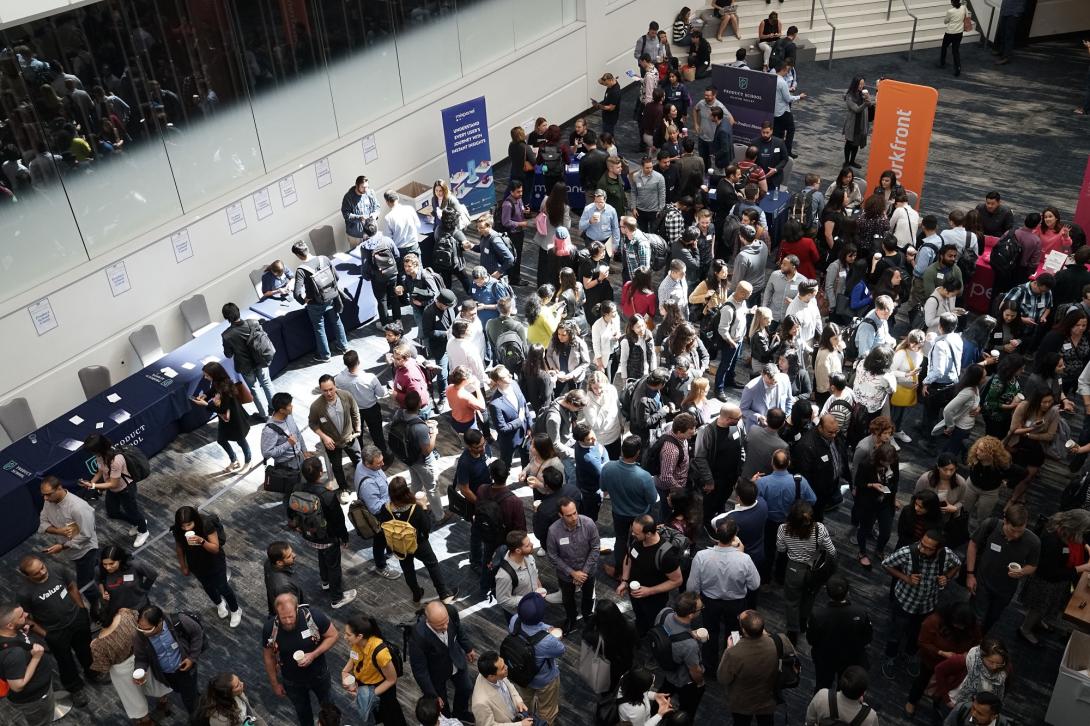 crowd of people at a conference