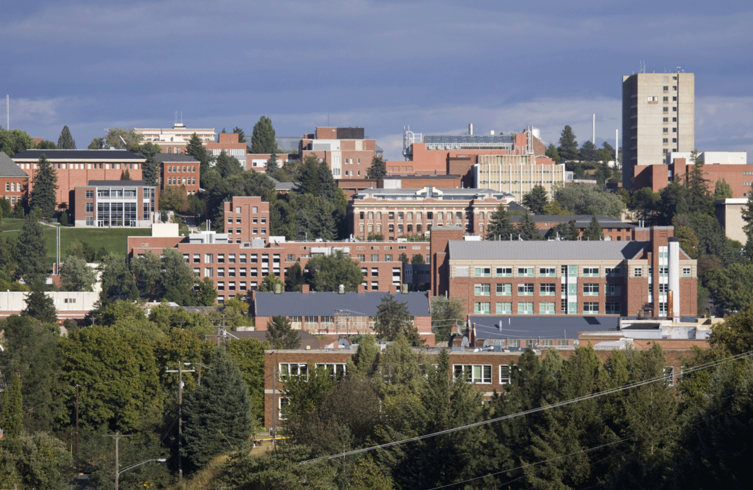 Washington State University skyline in Pullman, Washington