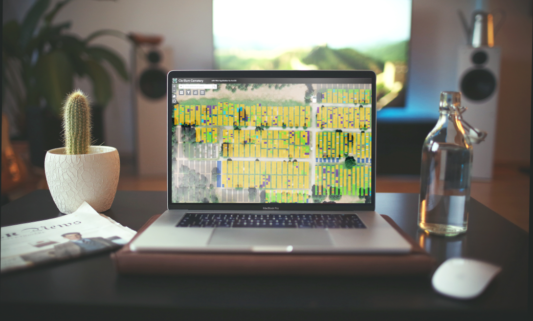 a computer screen showing the Cle Elum Cemetery web app